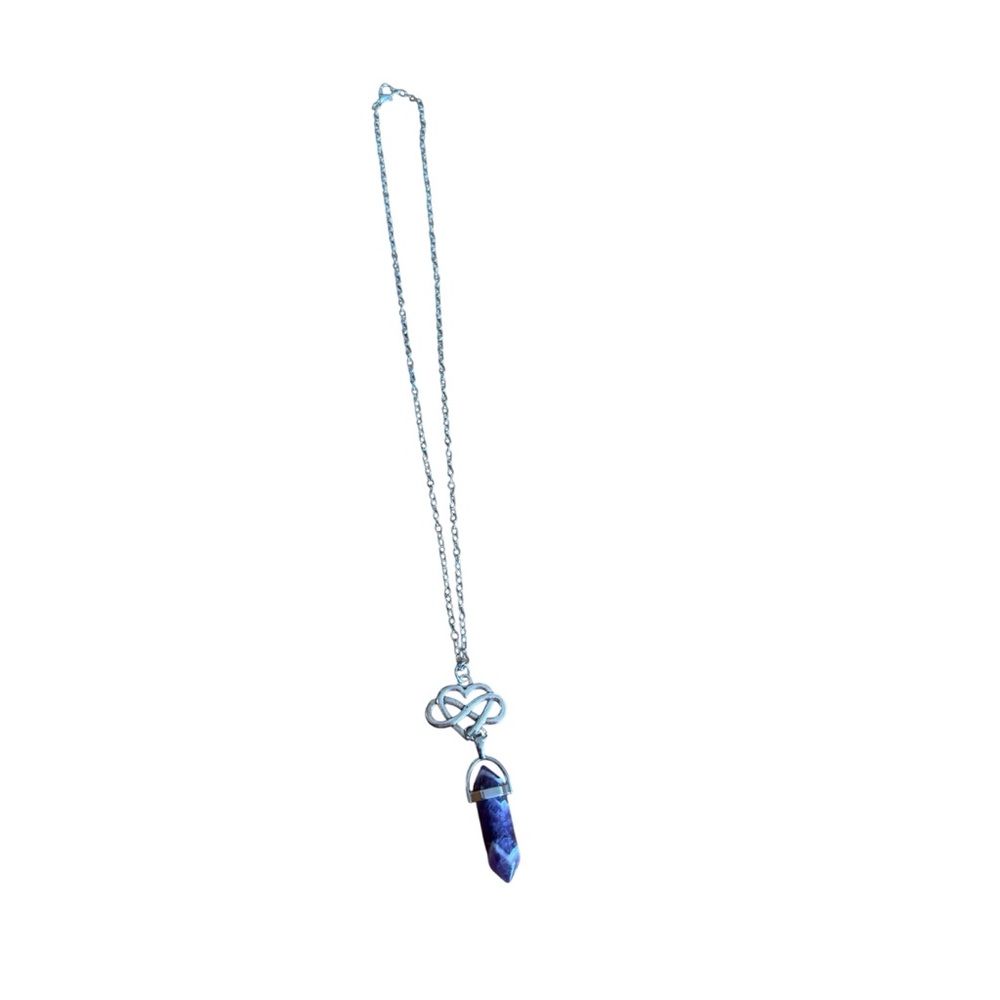 Silver Heart Pendant Necklace with Genuine Amethyst Stone. NWOT never worn. - Picture 2 of 2